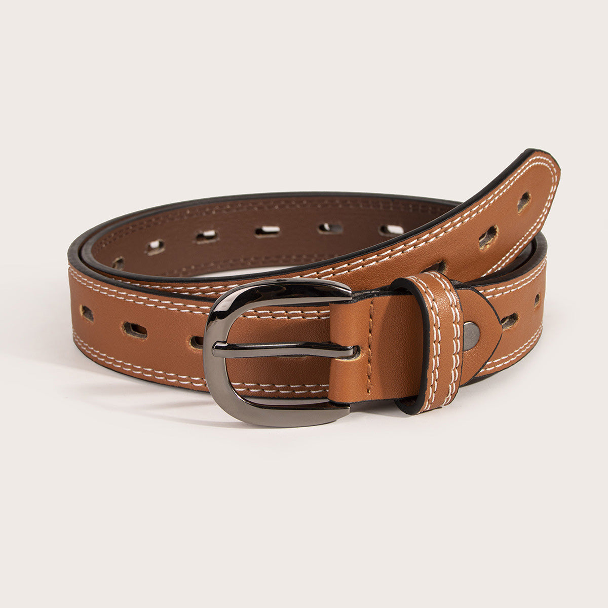 All-Match Women's Belt Black Hollow Belt