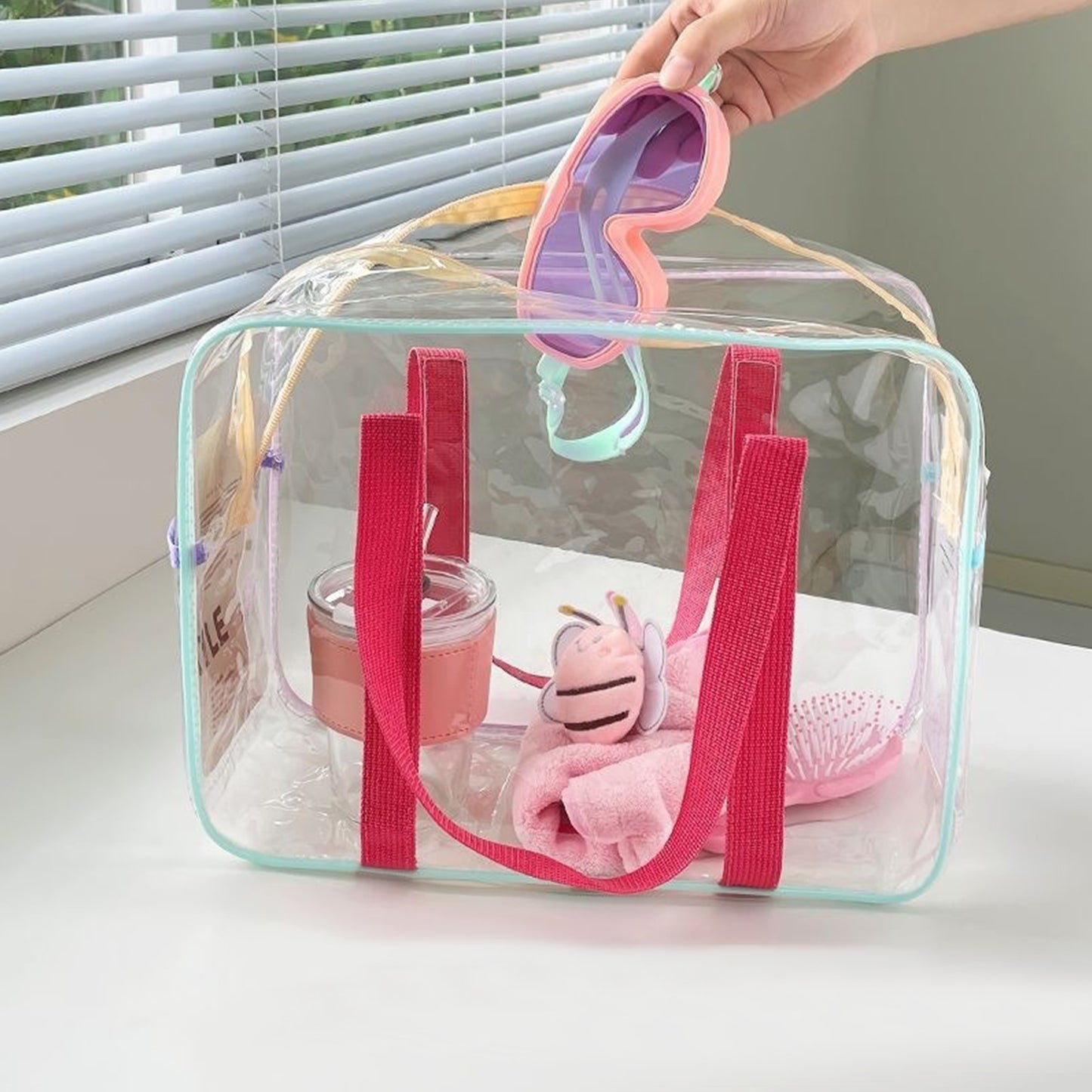 Summer Transparent Makeup Bag for Women Transparent PVC Cosmetics