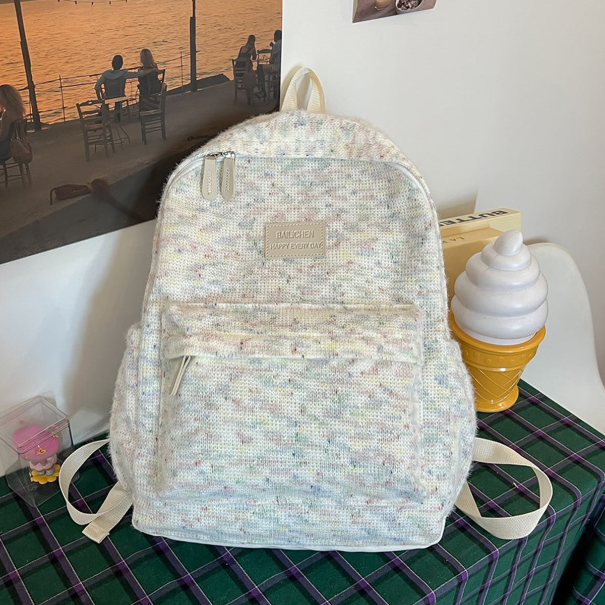 College Style Versatile Student Backpack for Women