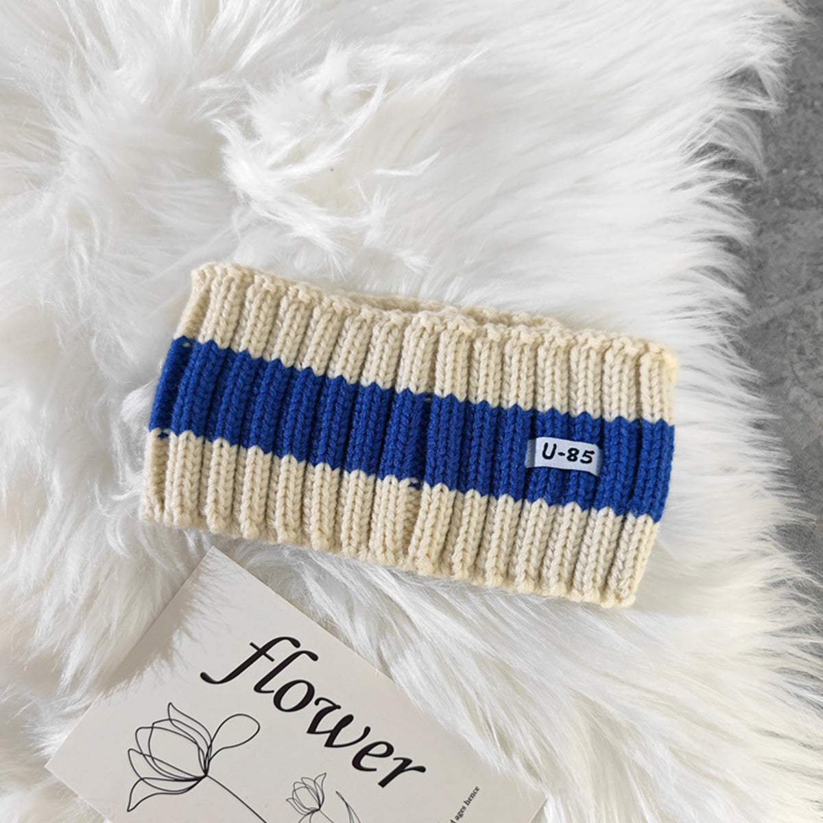 Wide-Brimmed Headband Striped Headband Knitted Headband