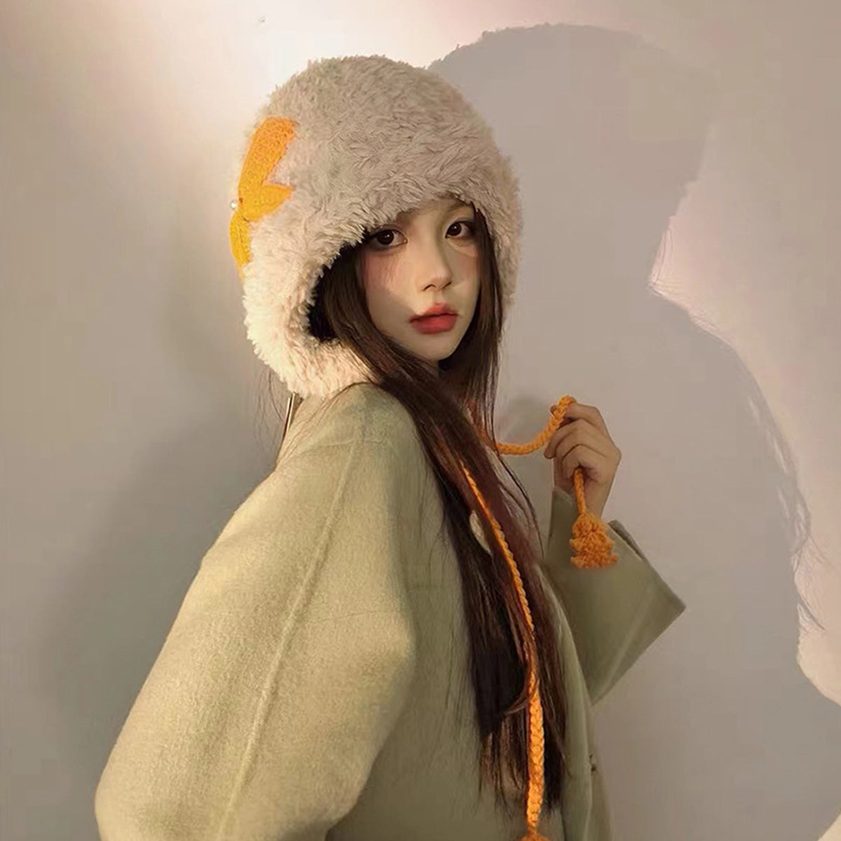 New Bow Plush Earmuffs Warm Windproof Hats for Women
