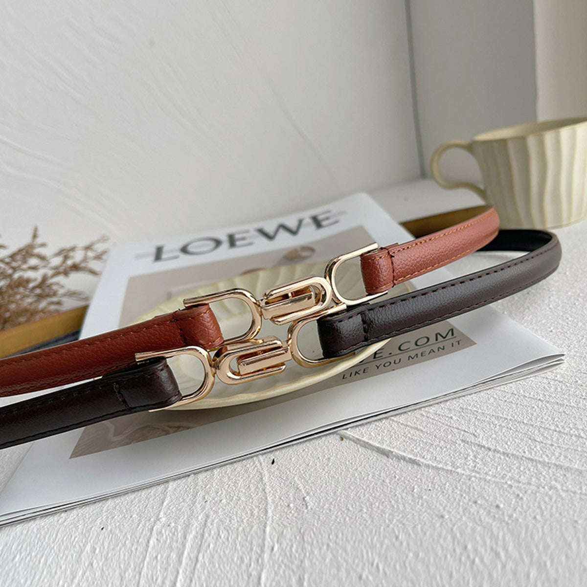 Versatile Women's Suit Thin Belts