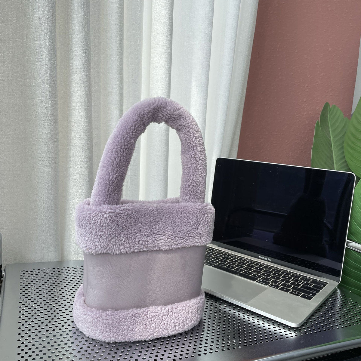 Furry Women Bag Leather Fur Fashionable Plush Bag Handbag