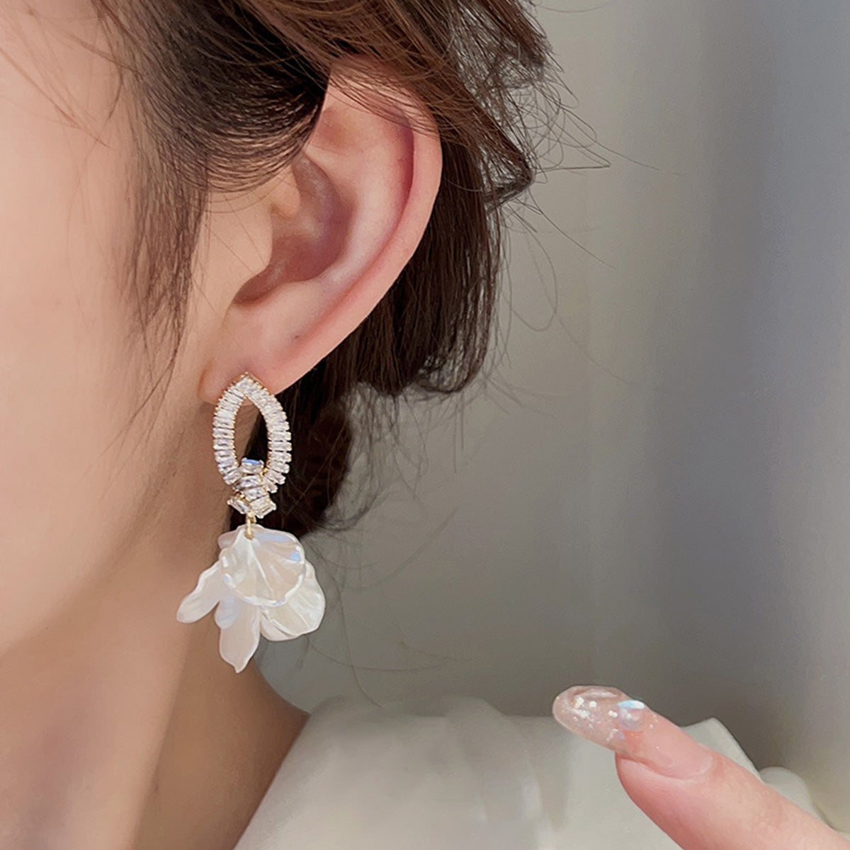 S925 Silver Needle Unique Large Flower Earrings