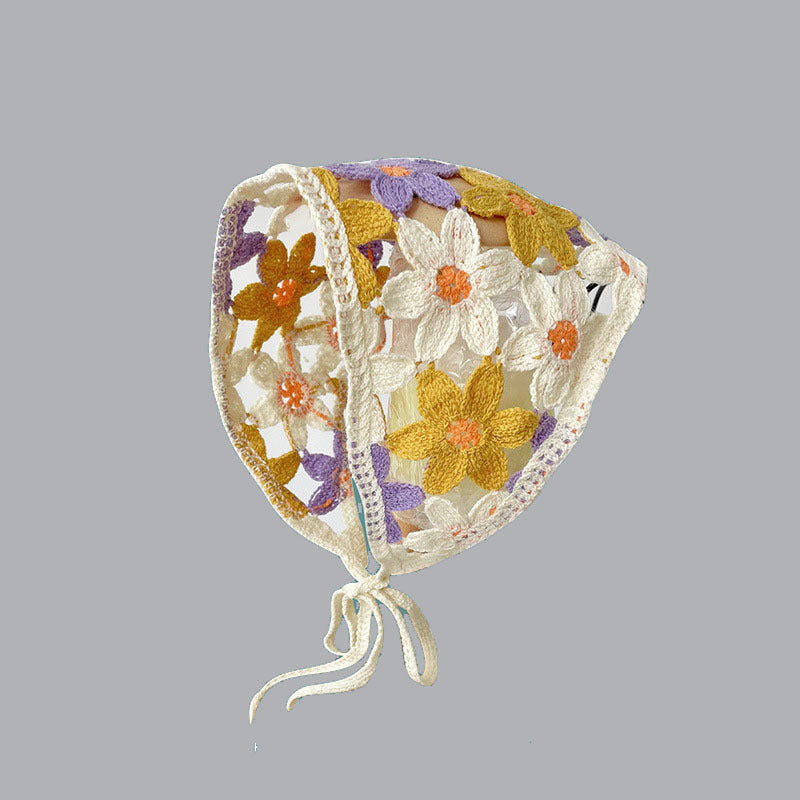 French Flower Triangle Headscarf High-End Teaddress