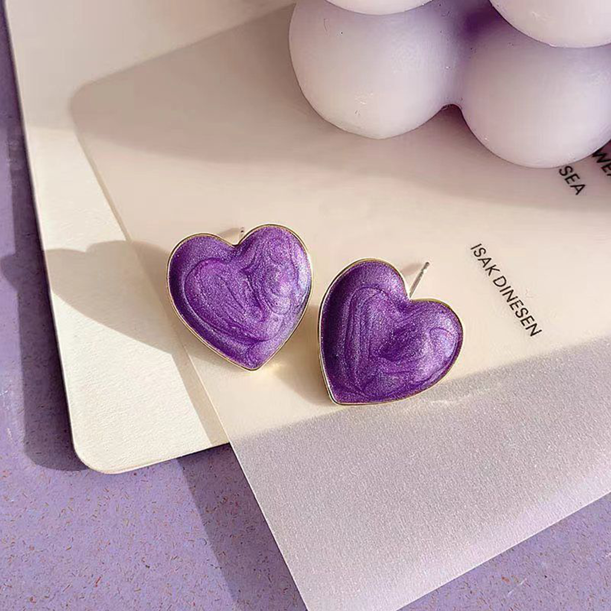 Super Fairy Taro Purple High-End Temperament Earrings