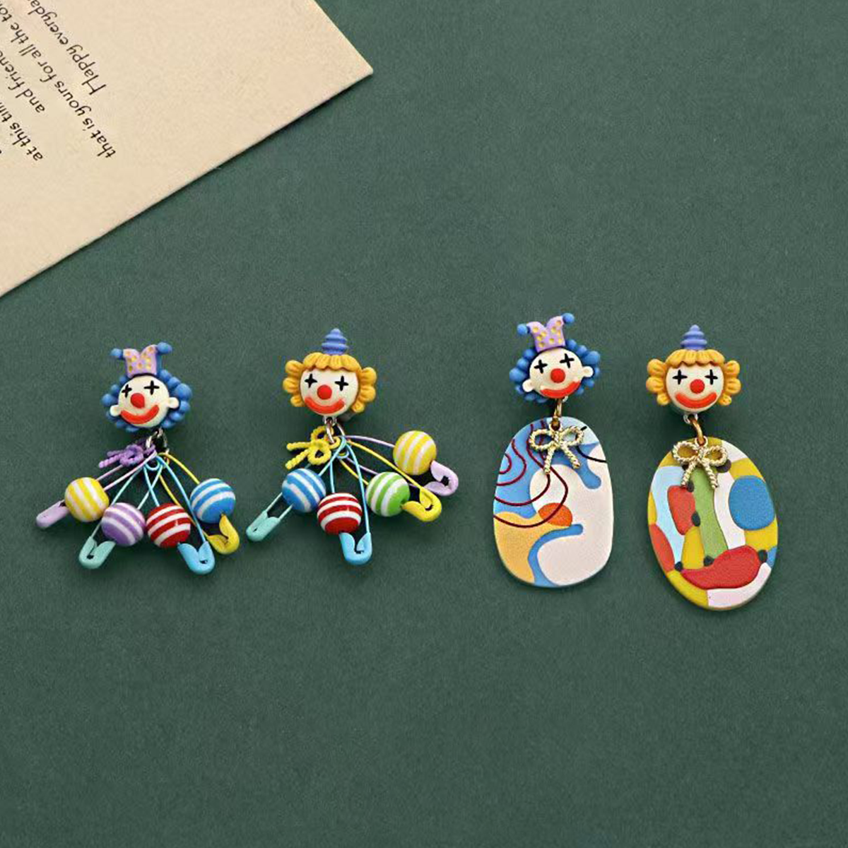 Cartoon Funny Niche Design Clown Pin Earrings