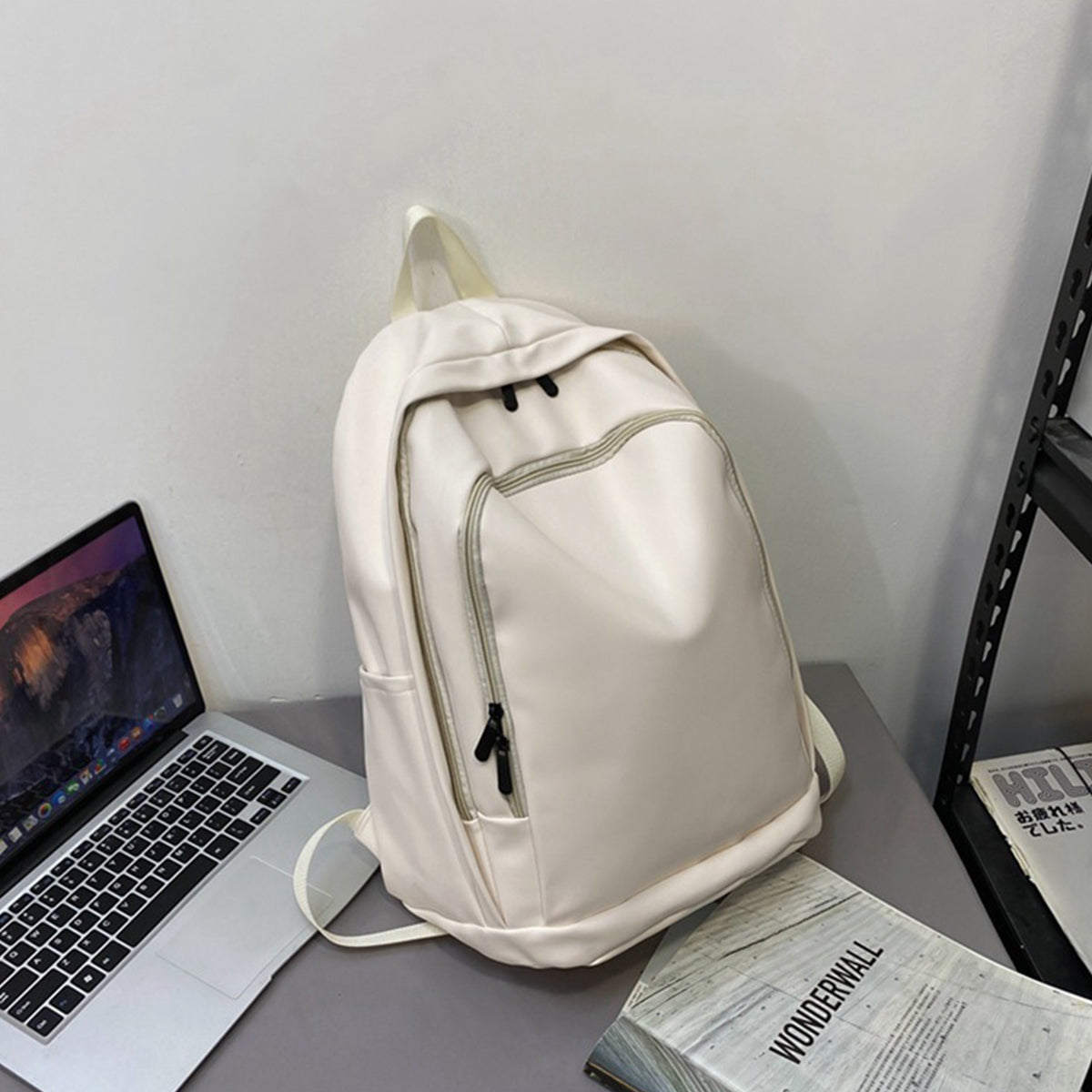 Men PU Soft Leather Large Capacity Backpack