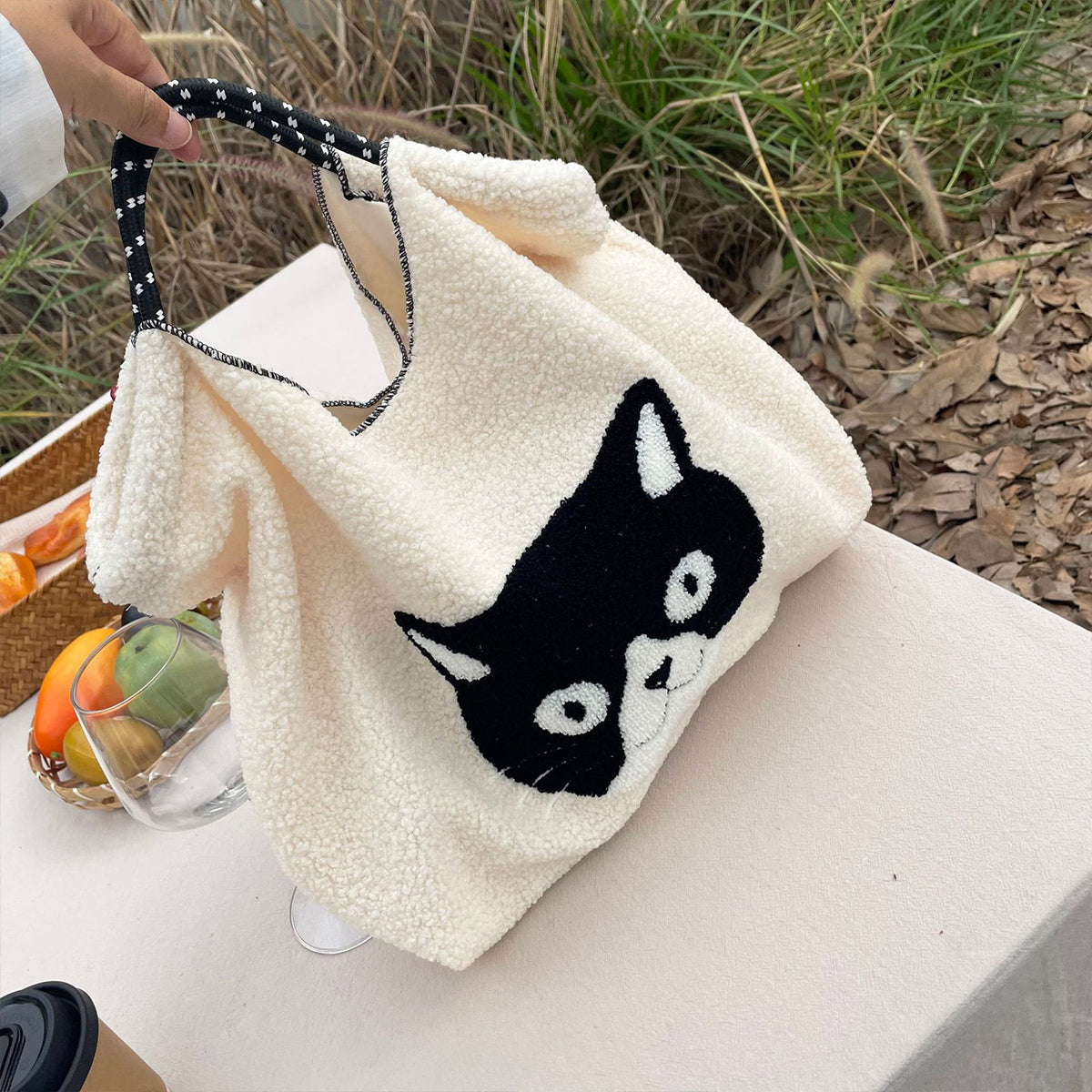 Japanese Cartoon Embroidered Tote Bag