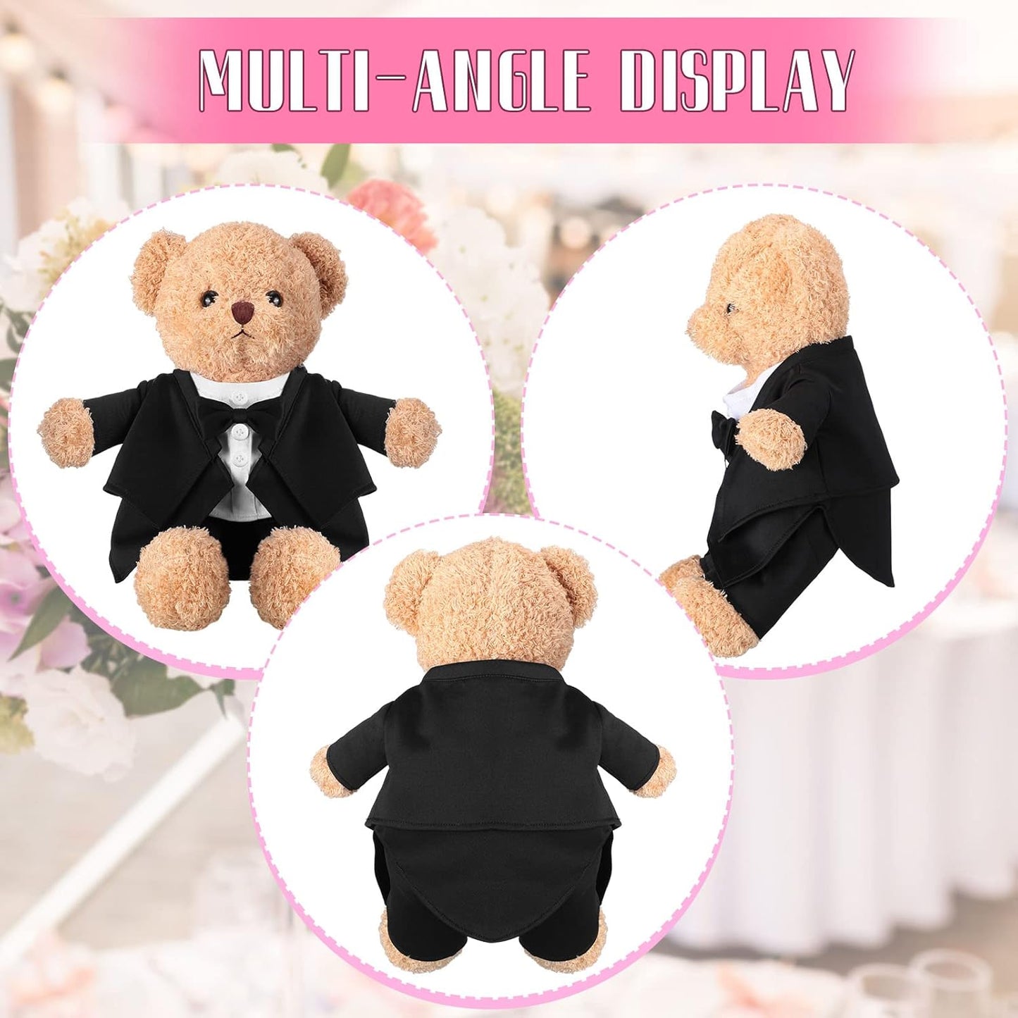 LAPOLAR Set of Clothing for animals, Bear Clothes Suitable for 13-15 Inch Stuffed Animal Clothes, Bear Accessories for Your Own Stuffed Animals on Weddings