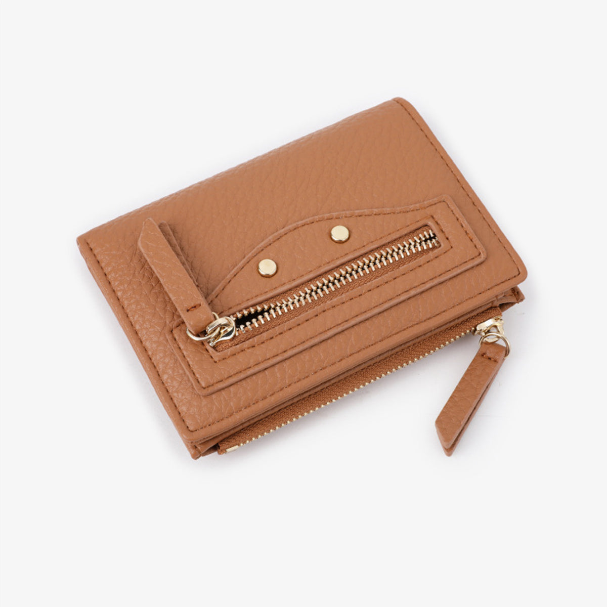 Women zipper Pebbled Compact Wallet