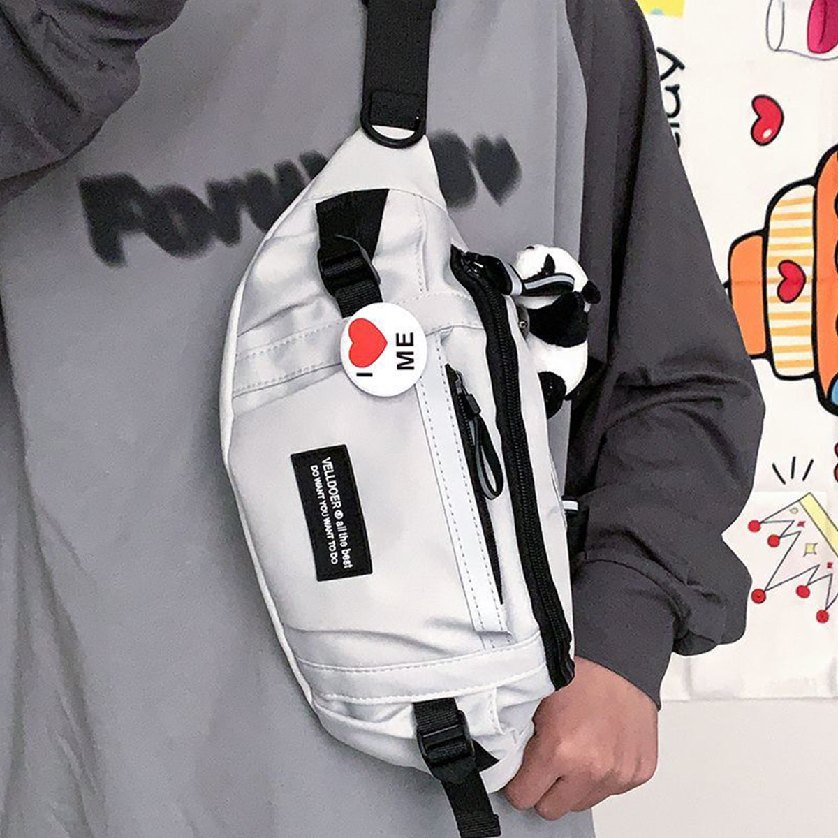 Large Capacity Cycling Waist Bag Messenger Bag