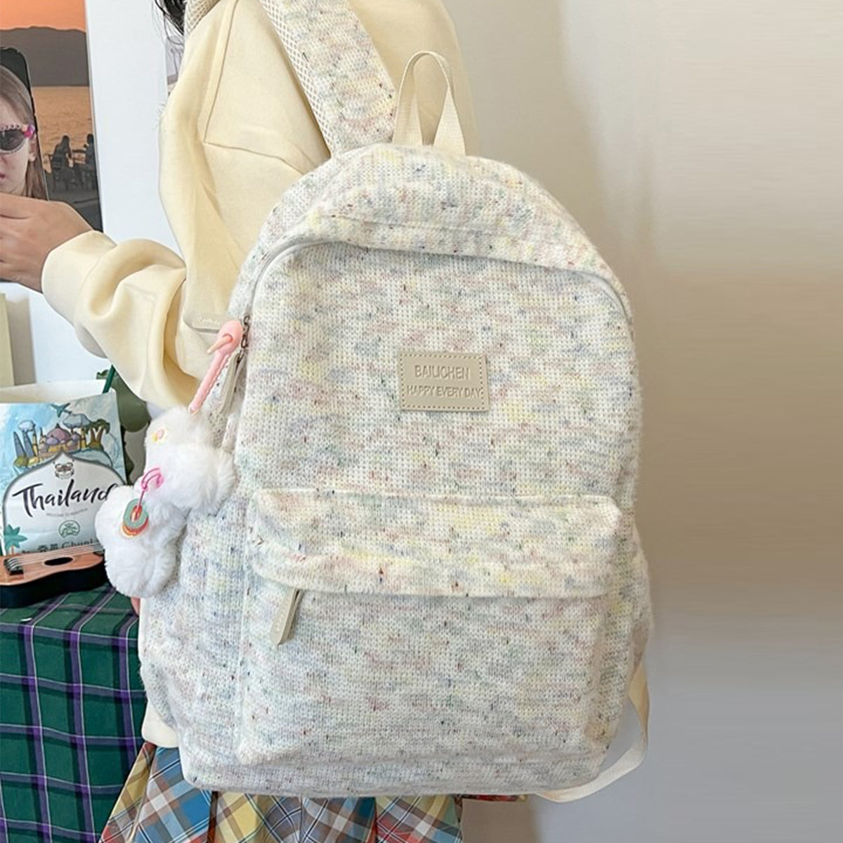 College Style Versatile Student Backpack for Women