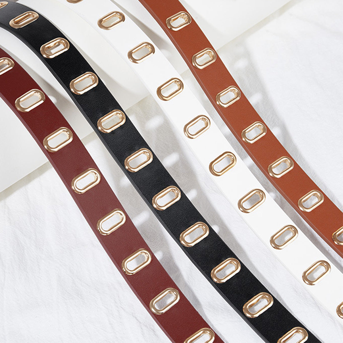 Multi-hole Round Buckle Steam Eyelet Jeans Belt