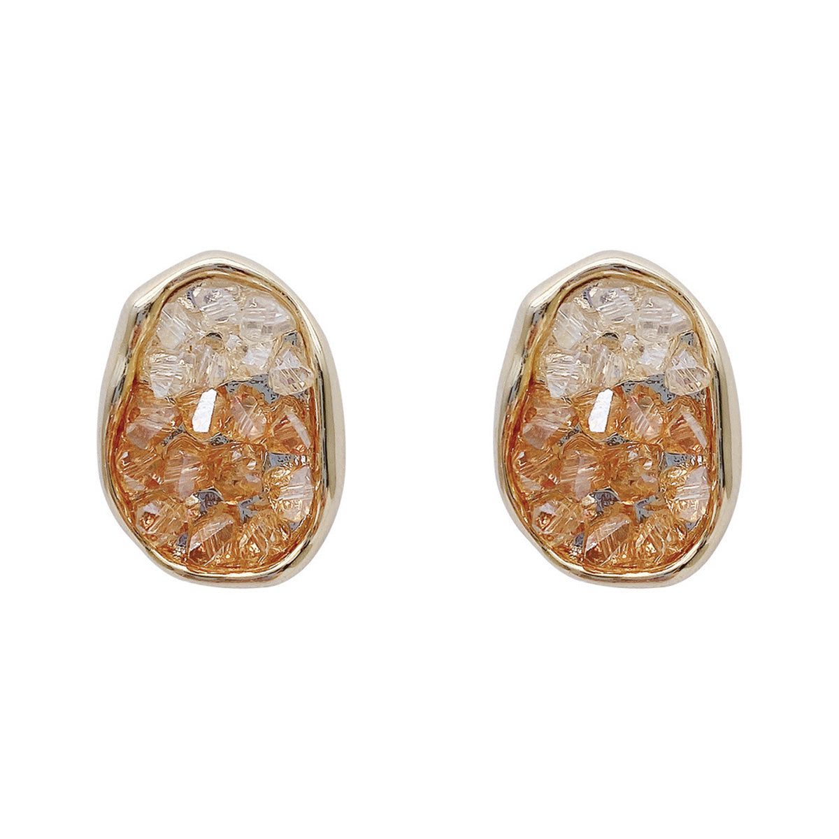 High-End Champagne Zircon Earrings