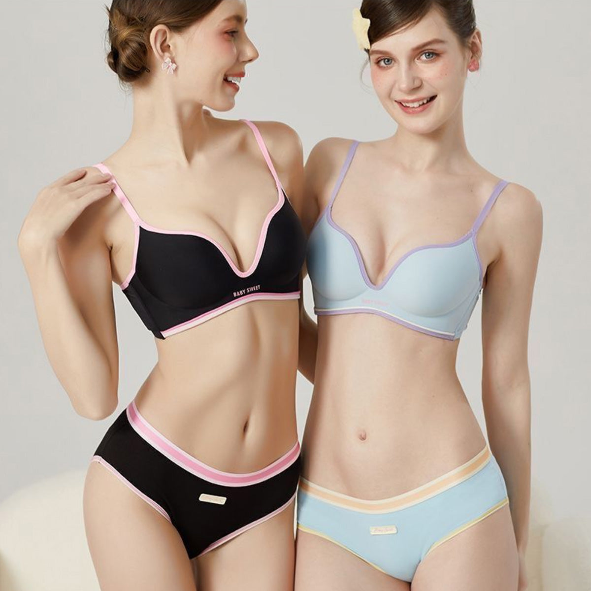 Colorful Jumping Girl Seamless Bra
