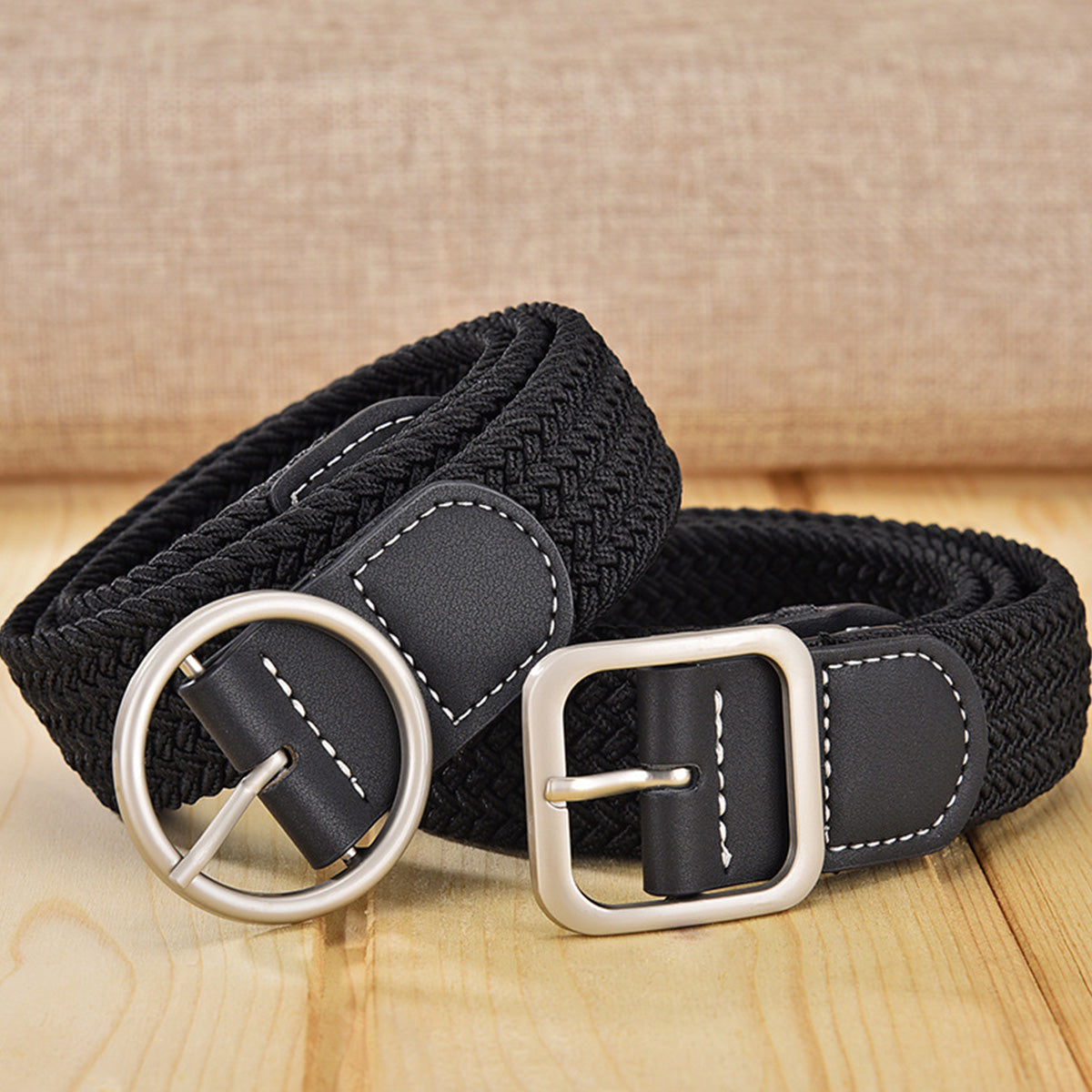 Women's Canvas Braided Elastic Belt