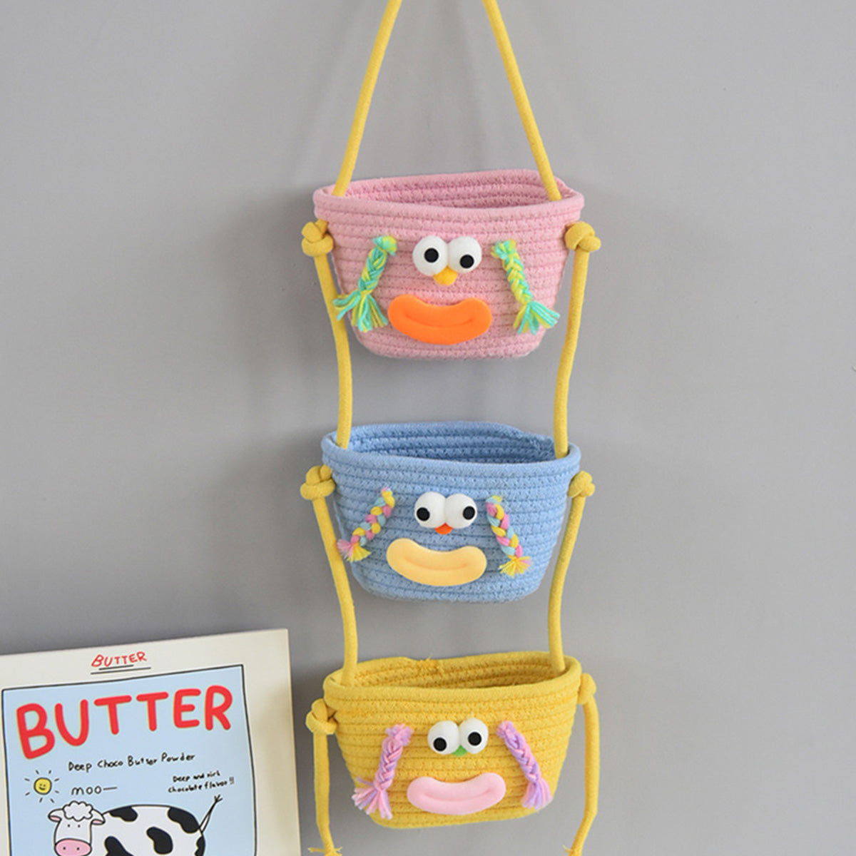 Cartoon Three-Layer Hanging Basket Cosmetic Storage Basket