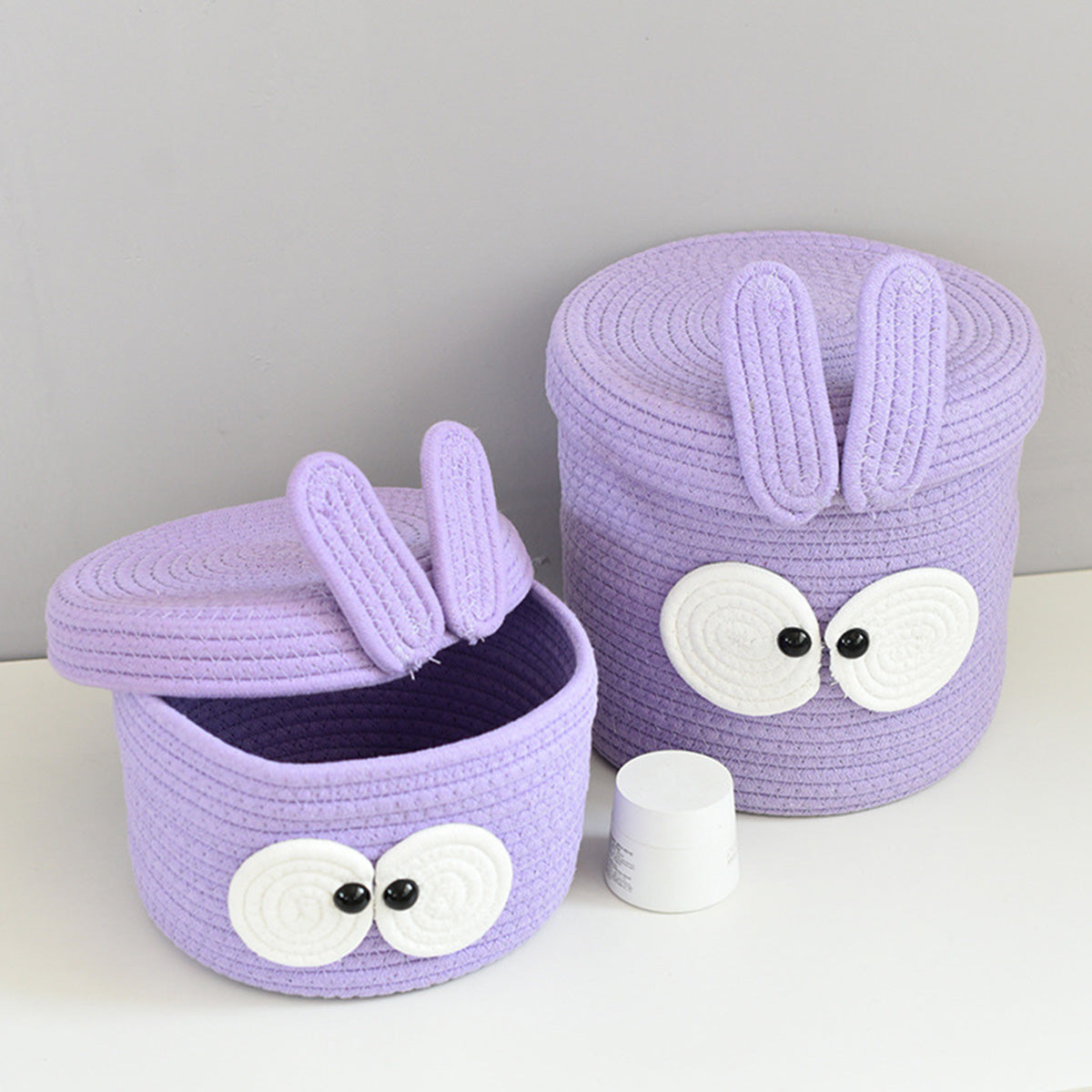 Purple Big Eye Cotton Rope Woven Storage Basket