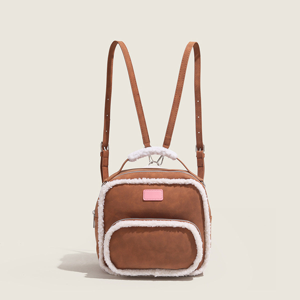 Fluffy Commuter Large Capacity Suede Backpack