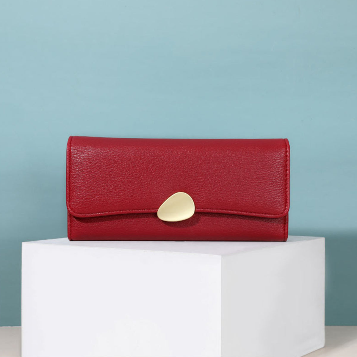 Classic Lychee Pattern Tri-fold Wallet