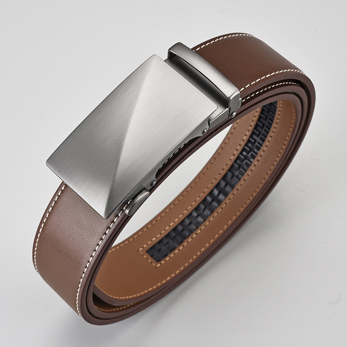 Two-Layer Cowhide Business Alloy Genuine Leather Belt