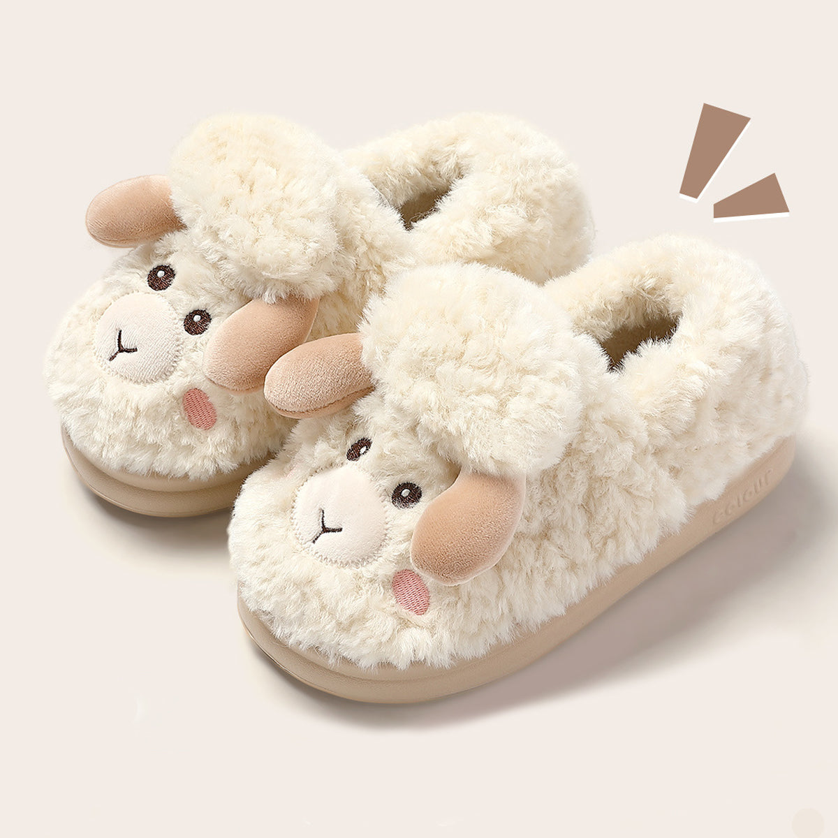 Winter Women's Cute Cartoon Lamb Fur Slippers for Women