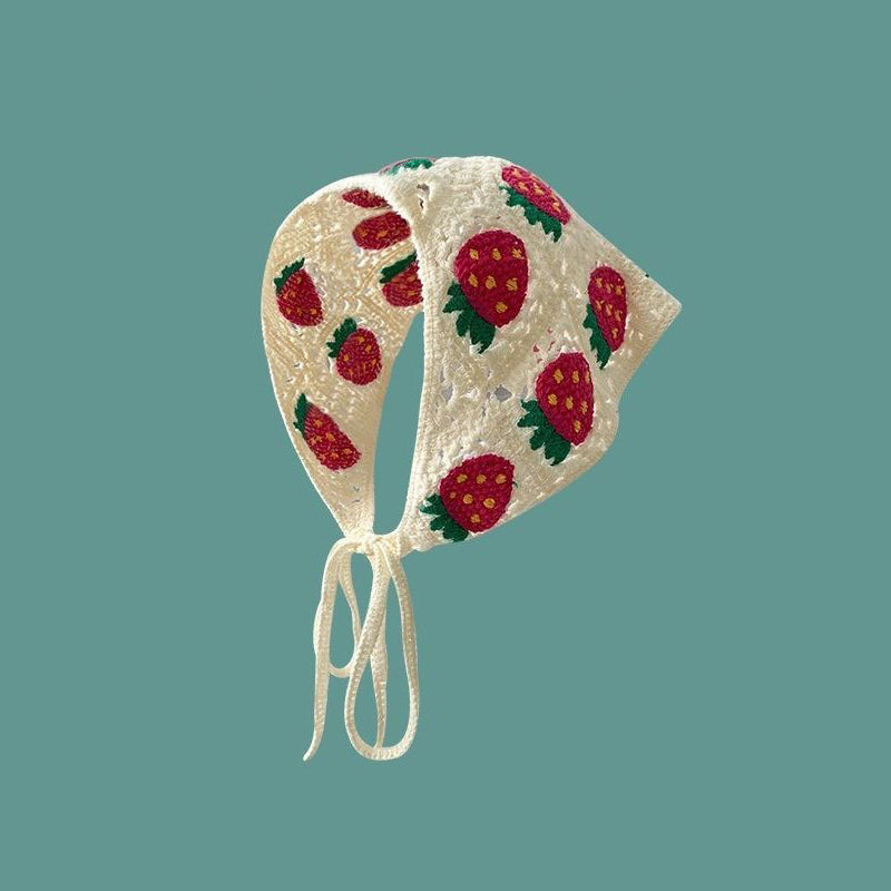 French Flower Triangle Headscarf High-End Teaddress