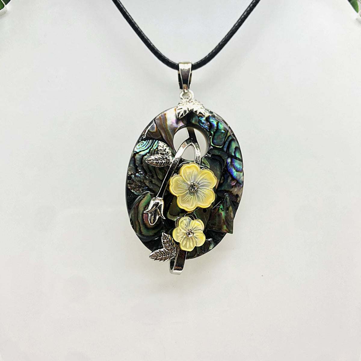 Shell Flower Necklace Tree of Life Braided Pendant
