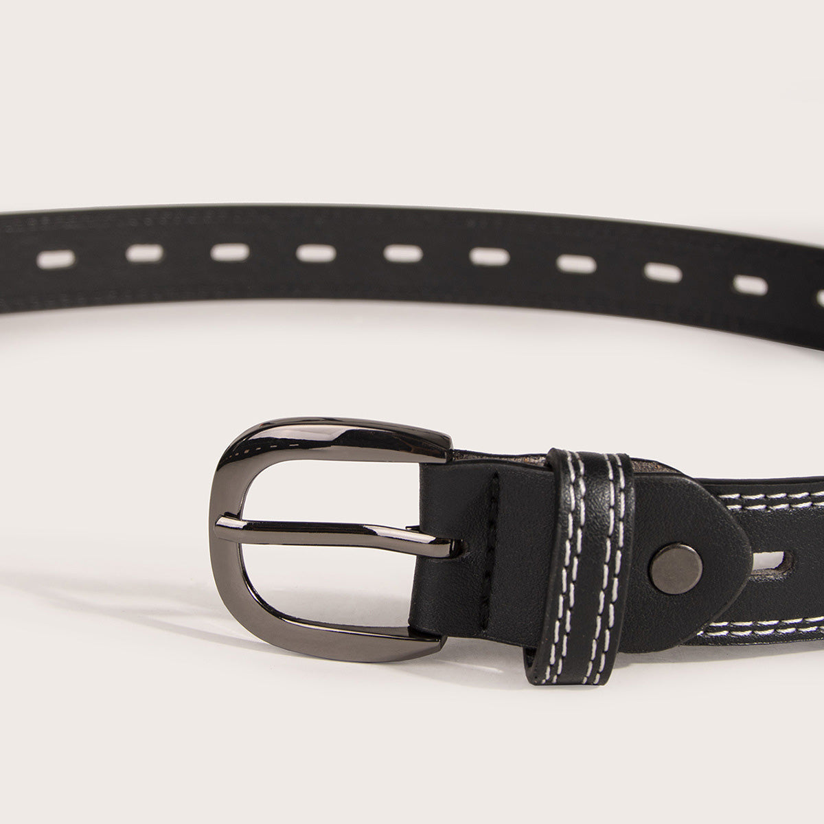 All-Match Women's Belt Black Hollow Belt