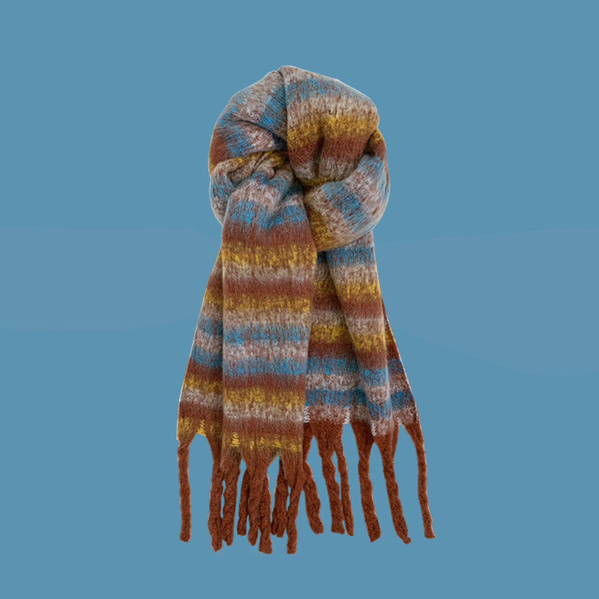 Rainbow Striped Scarf for Women Winter Scarf