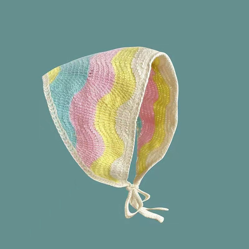 French Flower Triangle Headscarf High-End Teaddress