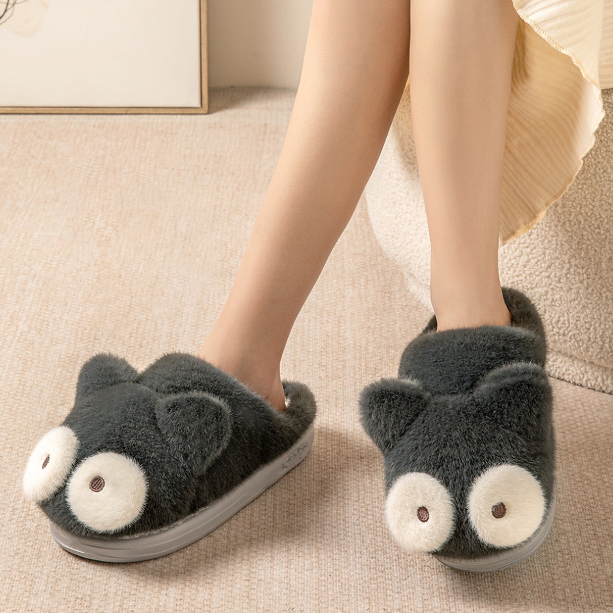 Fluffy Cotton Slippers for Women Warm Cotton Shoes