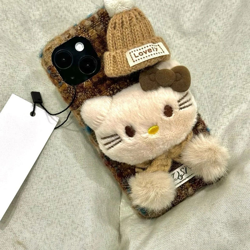 Plush KT Cat iPhone 16 Pro Max Phone Case