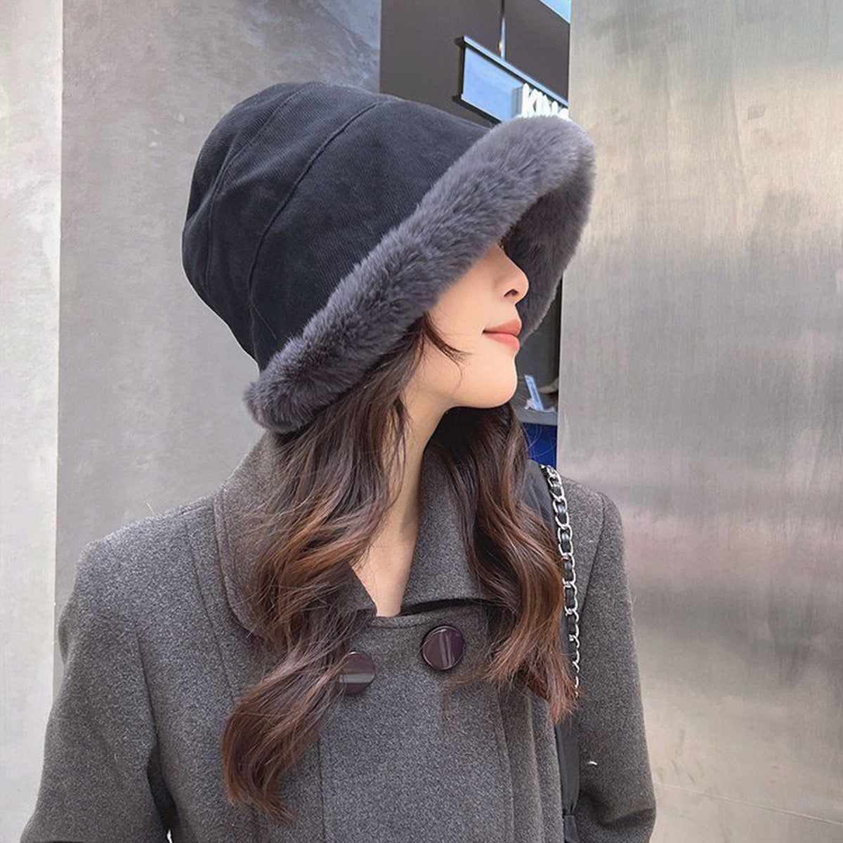 Simple Plush Fisherman Hat Plus Plush Warm Hat