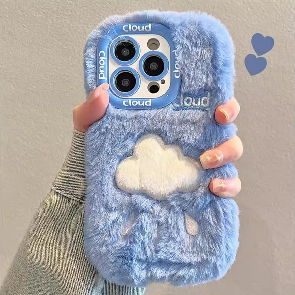 Plush Embroidered Heart iPhone Mobile Phone Case