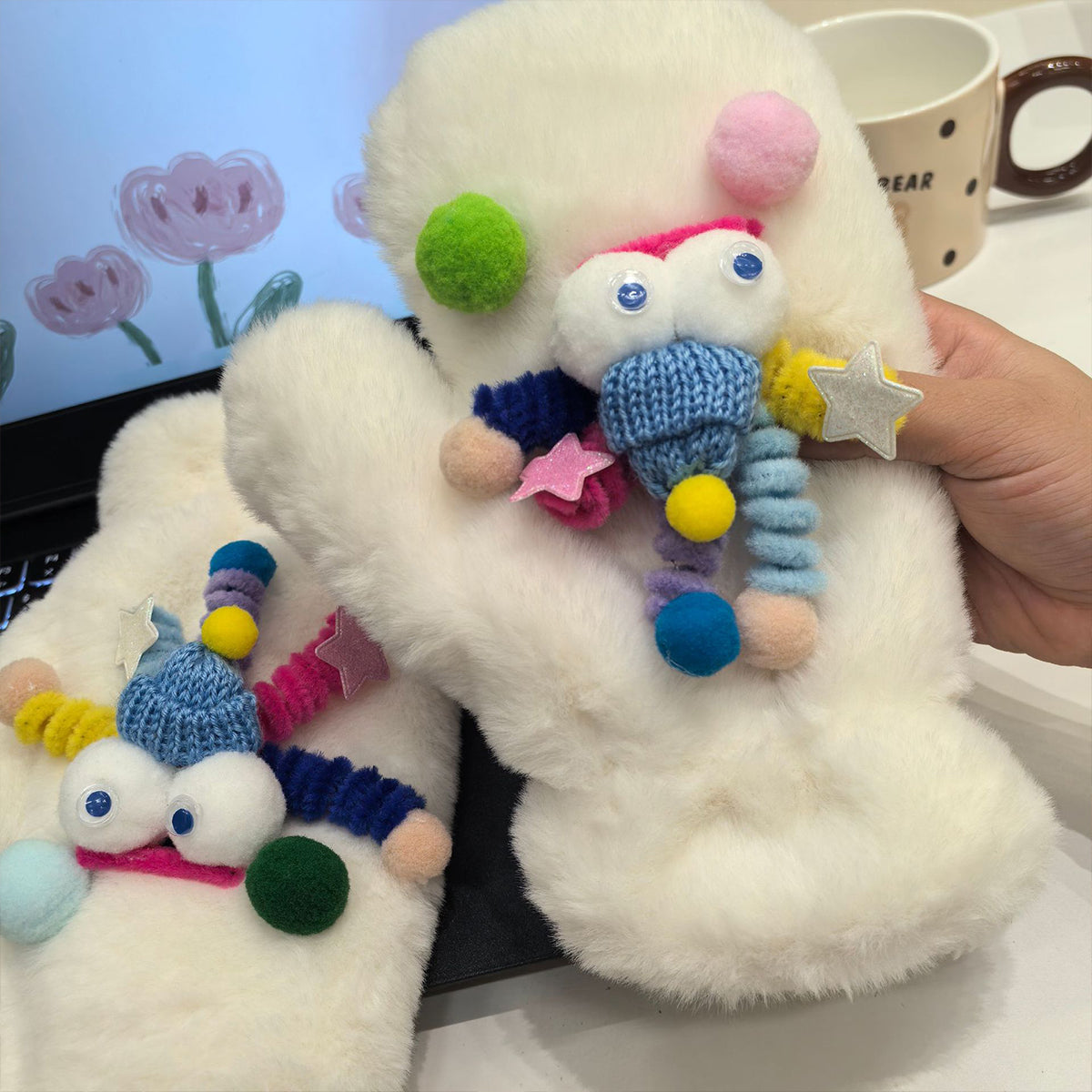 Women's Plush Mittens Winter Warm Plush Gloves