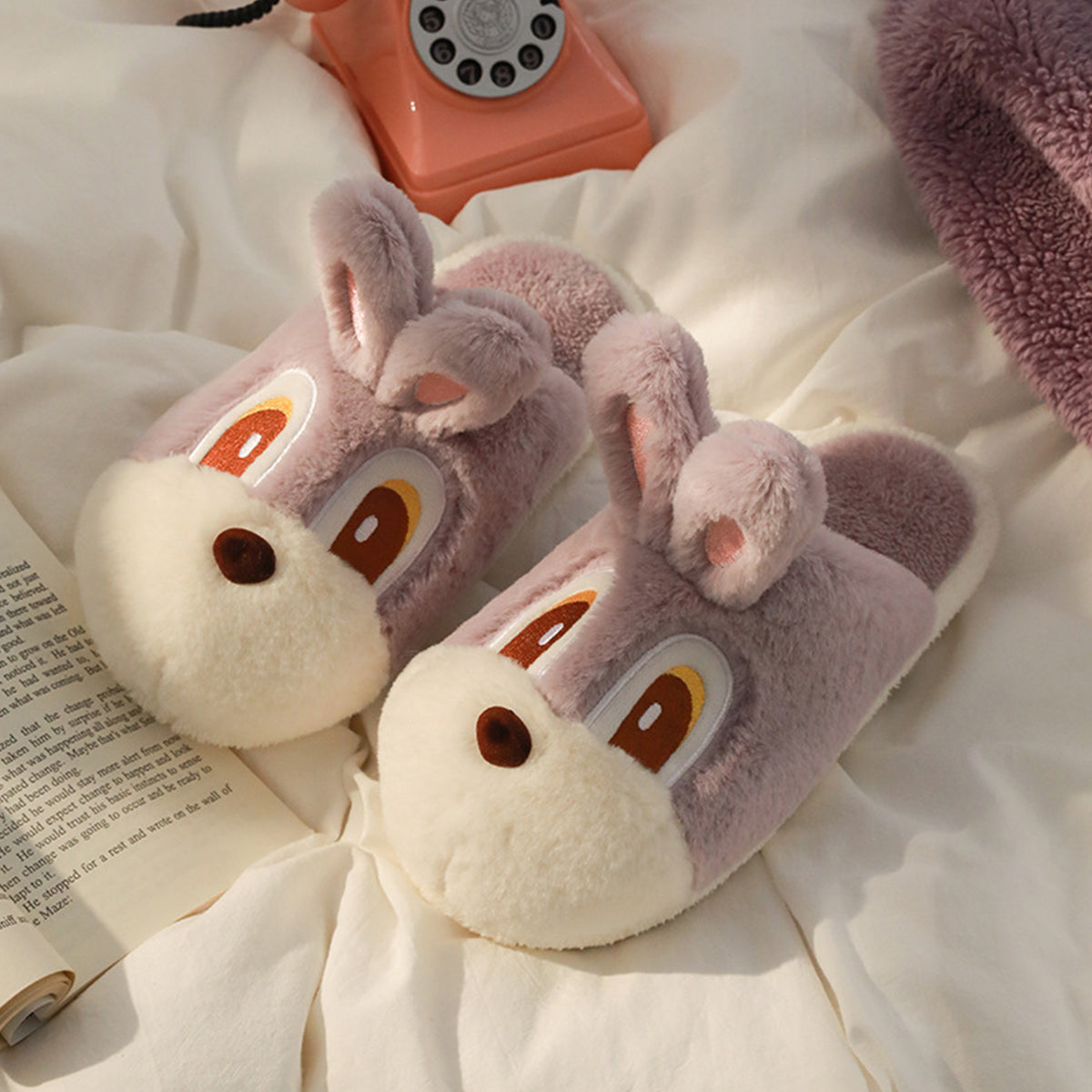 Cute Rabbit Cotton Slippers Indoor Home Warm Cartoon Slippers