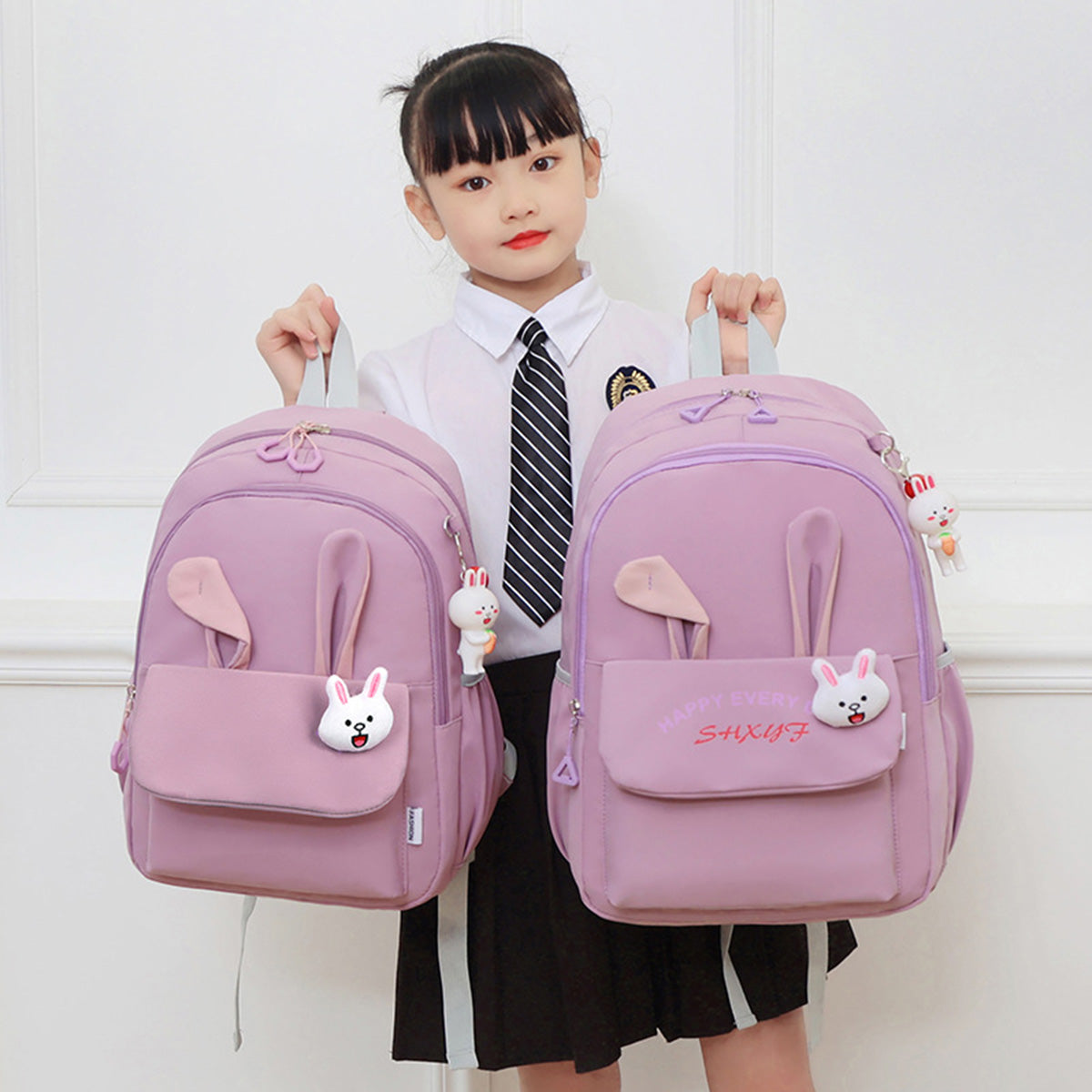 Elementary School Student Backpack with Rabbit Ears