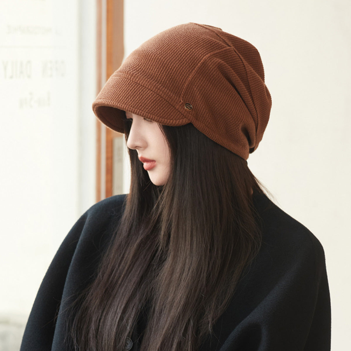 Hat for Women Thin Style Japanese Style Cold Hats Plain Head Hats