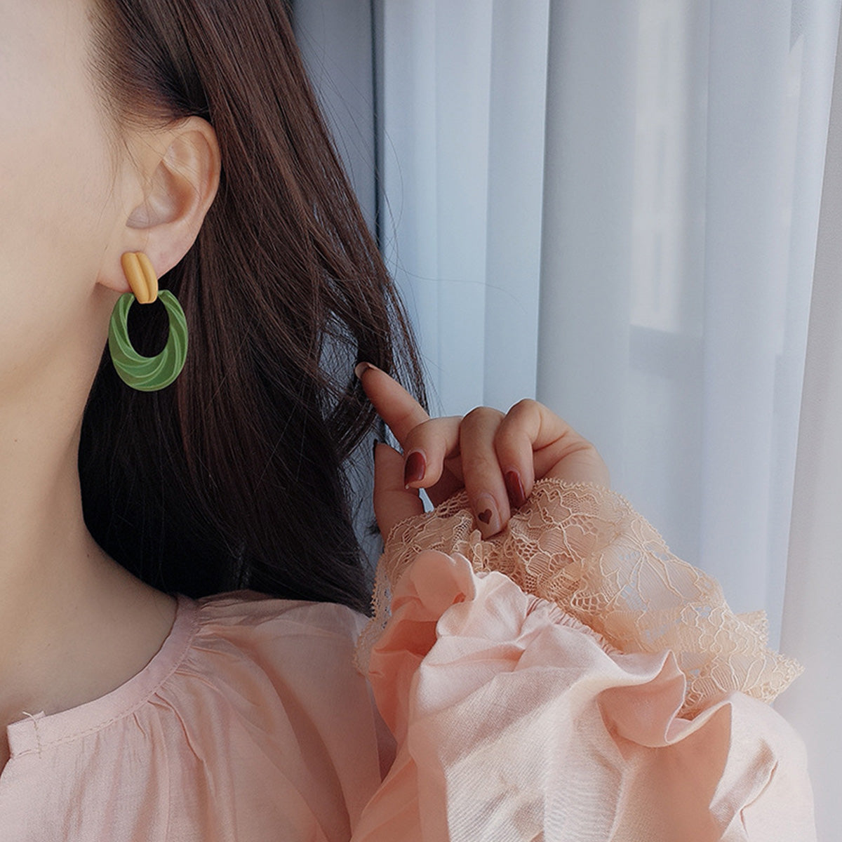Retro French Green Luxury Earrings