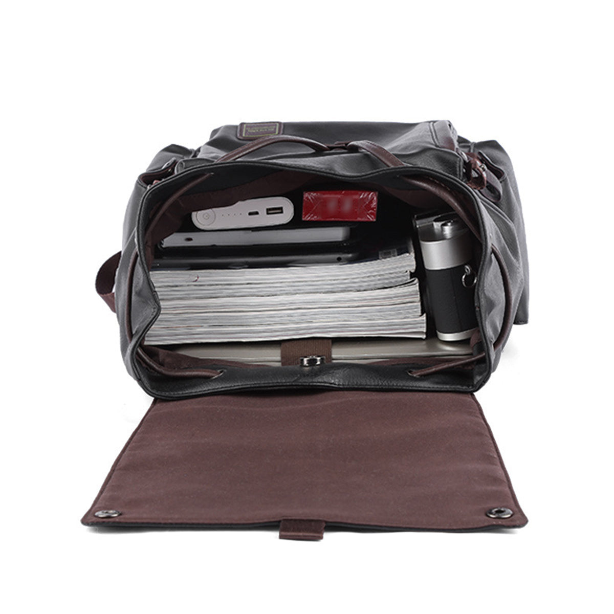 Men Leather Travel Backpack