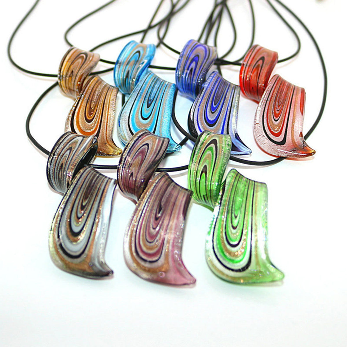 Chinese Style Handmade Spiral Knife Multi-Color Earrings Necklace Set