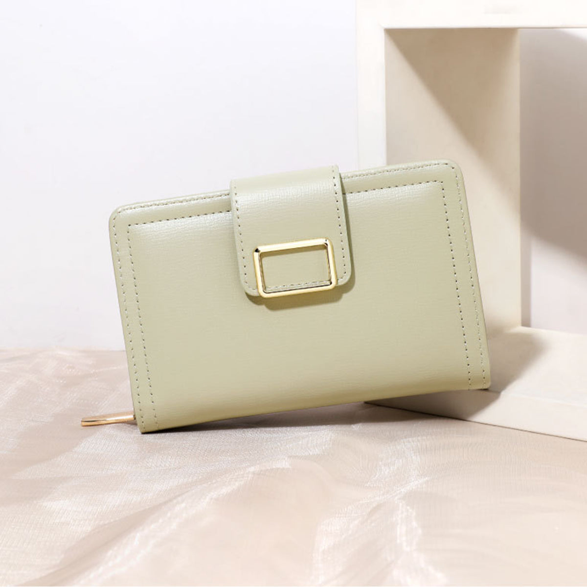 Multifunctional Solid Color PU Ladies Wallet