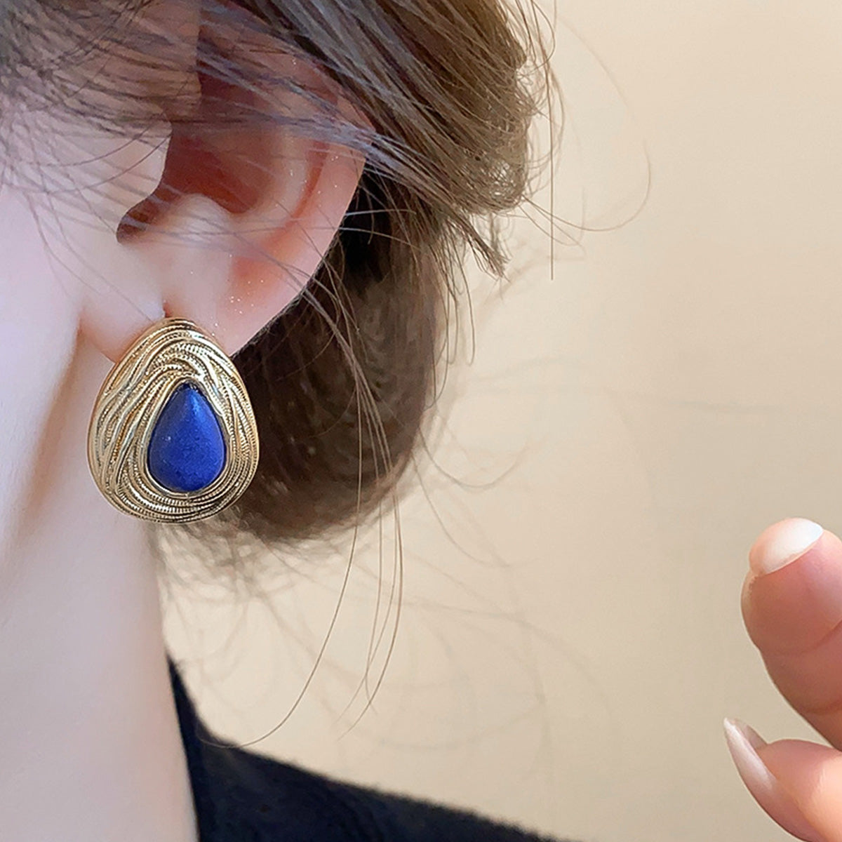 Real Gold Electroplated Silver Needle Earrings