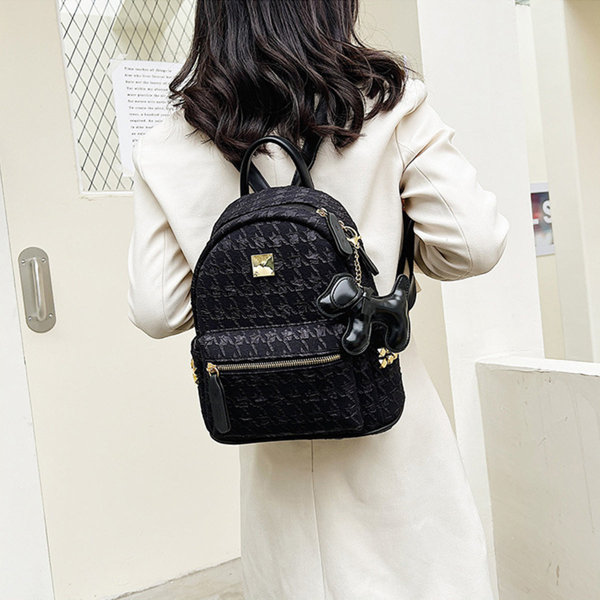 Fashion Niche Backpack Cute Pendant Commuter Backpack