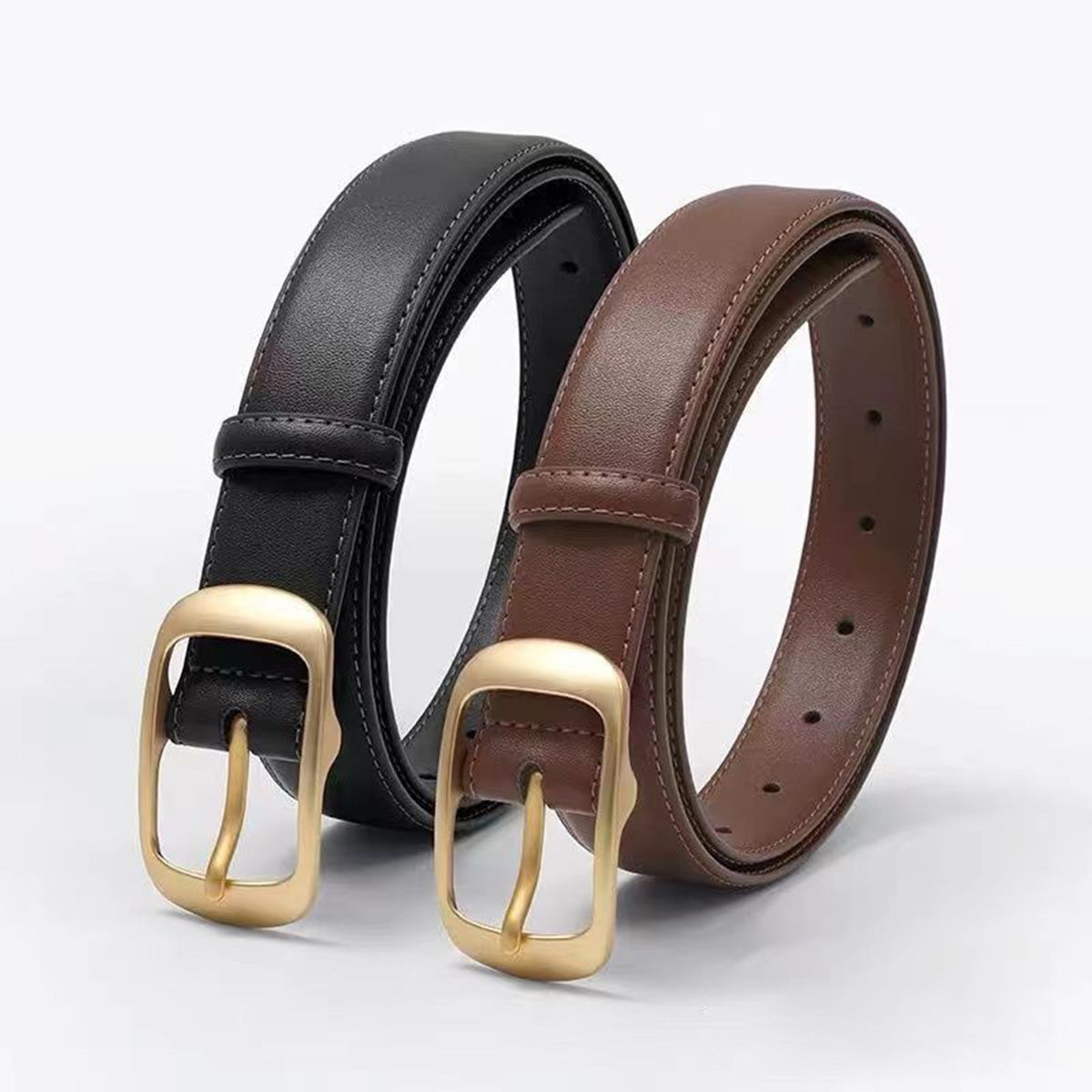 Ladies Korean Retro Leather Jeans Belt