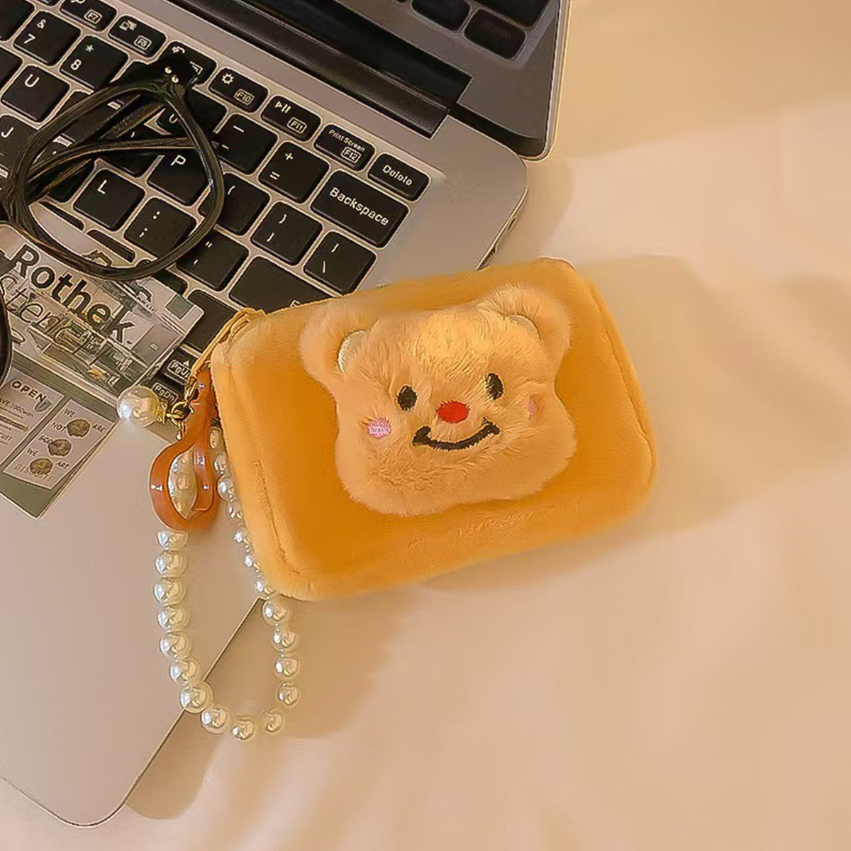 Cute Plush Bear Card Holder Mini Coin Purse