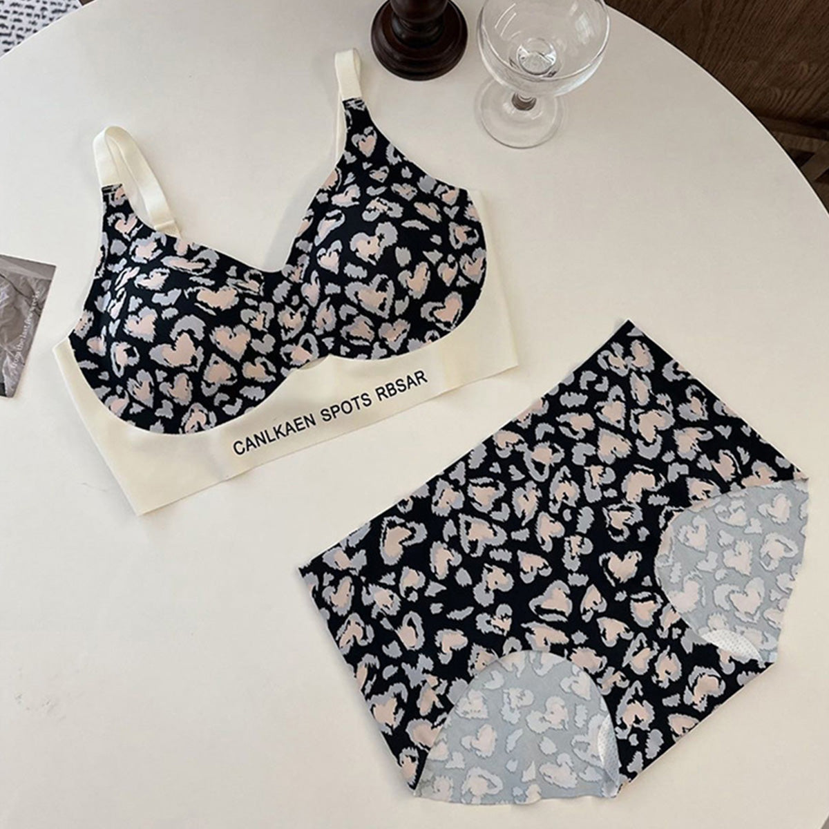 Leopard Print Sexy Push-up Vest-Style Underwear Set