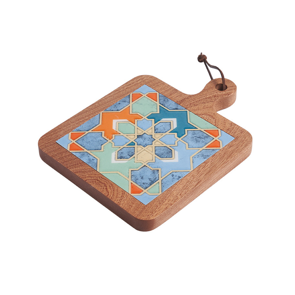 Solid Wood Retro Tile Placemat, Teat Insulation Placemat